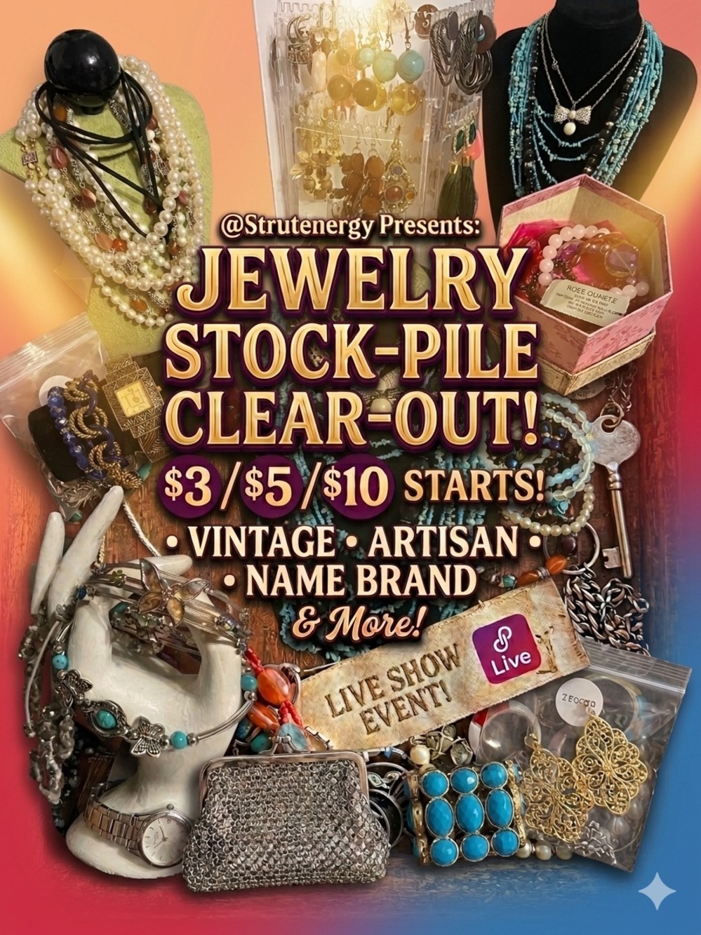 Jewelry stock-pile clear out show